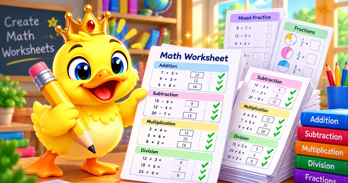 Math Worksheet Generator preview